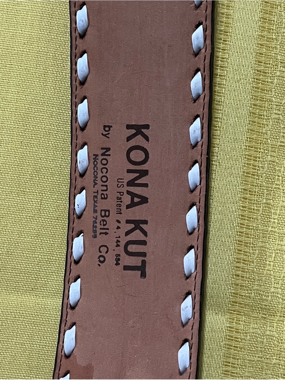 Vintage 1980s NOCONA Kona Kut Leather Western Belt Size 44 & Trophy Belt Buckle - Picture 8 of 12
